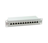 Equip 326523 - Panel de conexión blindado (Cat. 6A, 12 Puertos, 10"), Color Gris Claro