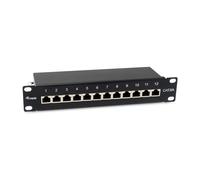 Equip Panel de conexión blindado 326623 – Cat. 6A, 12 puertos, 10" – Negro