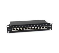 Equip 326623 - Panel de conexión blindado (Cat. 6A, 12 Puertos, 10"), Color Negro