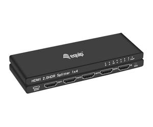 Equip 332717 - Divisor HDMI 2.0 (Ultrafino, 4 Puertos), Color Negro