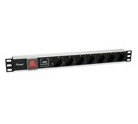 Equip 333309 base múltiple 1,8 m 7 salidas AC Interior Negro, Blanco
