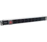 Equip Unidad de distribución de energía 333310 (PDU) 1U 8 tomas tipo C13 Aluminio Negro 1.8 m