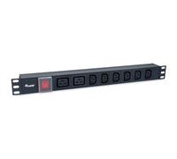 Equip 333316 8 x IEC-C13+ 2 x IEC-C19 - Distribuidor de Corriente (8 enchufes, Interruptor de Encendido/Apagado, Carcasa de Aluminio)