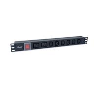 Equip Distribuidor de corriente 333316 - 8×IEC-C13 + 2×IEC-C19, con interruptor, carcasa de aluminio