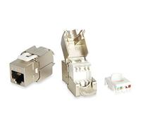Equip 767213 Keystone Jack (blindado Cat.6 LSA conector 8 unidades, bolsa de plástico, montaje sin herramientas)