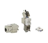 Equip 767222 Keystone - Conector Jack blindado (Cat. 6A, sin Herramientas, 8 Unidades), Color Plateado