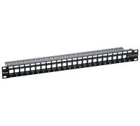 Equip 769224 - Patch Panel vacío Cat6 de 24 Puertos, Color Negro y Gris