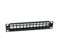 Equip 769331 - Panel de conexión blindado Keystone de 12 Puertos, 10", Color Negro