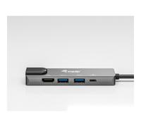 Equip - Adaptador multifunción USB-C 5 en 1, HDMI , Gigabit LAN, USB 3.2 GEN1, 100W USB PD