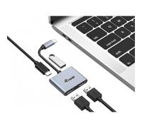 Equip - Adaptador USB-C 4 en 1 Dual HDMI, USB 3.0, 100W USB PD