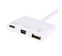 Conversor USB Tipo C Macho -Mini DisPlayPort Hembra/USB A Hembra/ USB Tipo C Hembra - EQUIP