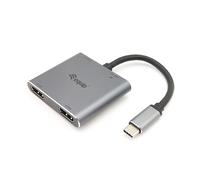 Equip Adapter USB-C/133484 USB-C 4-in-1 Dual HDMI Adapter/Silver