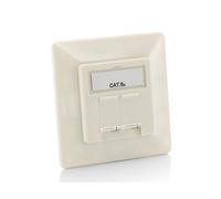Equip Aufputz Frontplatte Cat6A 2x RJ45 RAL 901 NUEVO