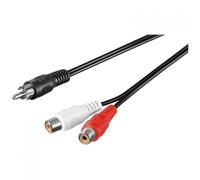 Equip Cable Audio Mini Jack 3.5mm Macho a 2x RCA Hembra 2.5m Negro