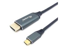 Equip 133417 adaptador de cable de vídeo 3 m USB Tipo C HDMI tipo A (Estándar) Gris, Negro