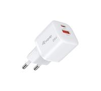 Equip Cargador 2 Puertos USB-C PD 3.0 / USB-A GaN 25W 20W Blanco