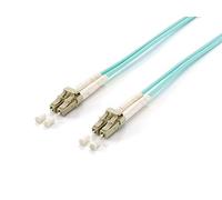 Equip LWL - Cable de Pares Trenzados (LC a LC, 30,00 m, multimodo, dúplex, OM3), Color Turquesa