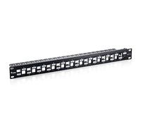 Equip Panel de conexión de 24 Puertos RJ45 Cat6a de 19 Pulgadas, blindado, Color Negro