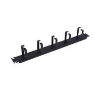 PANEL ORGANIZADOR DE CABLES COLOR NEGRO 1U PARA ARMARIO RACK GUIAS METALICAS