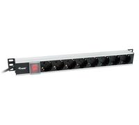 Equip Regleta de 19" (1U) – 8 enchufes, 3 m, aluminio