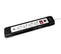 Equip 245553 base múltiple 1,5 m 4 salidas AC Interior Negro, Blanco