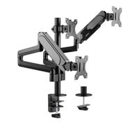 Equip Soporte Pantalla para Mesa Tres Brazos 3 Pantallas 17-27 Aluminio Muelle DE Gas INCLINABLE Y Giratorio MAX VESA 100X100