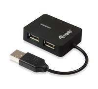 Equip Hub USB 128952 – 4 puertos USB 2.0 480 Mbit/s Mini de viaje Negro