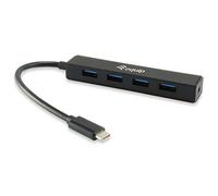 EQUIP USB-HUB USB3.1-C ZU USB3.0, 4PORT, Schwarz