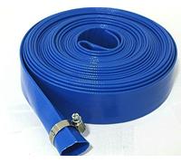Equip247uk Blue Layflat - Manguera de descarga de agua para irrigación, 25 mm de diámetro x 5 metros de largo, con clip de manguera de acero inoxidable gratis