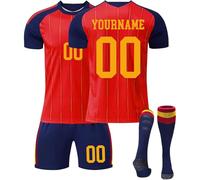 Equipacion Futbol Personalizada 2026 - Camiseta, Pantalón Corto y Calcetines para Niño y Adulto - Set Completo 3 Piezas con Nombre y Número - Ideal para Club, Entrenamiento y Regalo de Aficionados