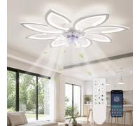 Equipado con luces LED, ventilador moderno, tres de color, velocidad ajustable de 6 velocidades, funcionamiento , potente, para dormitorios, cocinas y salas de estar