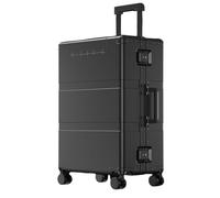 Equipaje de mano de aleación de magnesio de aluminio sin cremallera con bolsillo frontal, carcasa rígida con ruedas y bloqueo, maleta rígida de metal con ruedas y funda rodante para mujeres y hombres