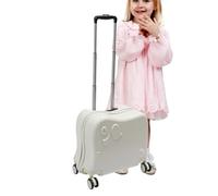 Equipaje de mano para niños, maleta con ruedas, espaciosa y giratoria para niños, ligera, portátil, almacenamiento de vacaciones, artículos de tocador, organizador de ruedas, compacta