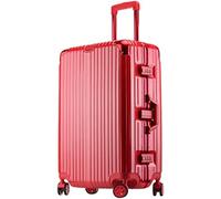 Equipaje de viaje, equipaje impermeable, equipaje transpirable, maletín con ruedas de gran capacidad, marco de aluminio brillante, ruedas universales resistentes al desgaste, uso duradero (Red )
