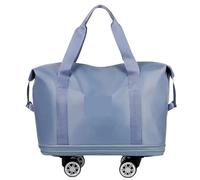 Equipaje Extensible con Rueda Universal, Gran Capacidad, separación de Ropa Seca y húmeda, Bolsa Viaje for Fitness, Equipaje Ligero para Vacaciones(Blue)