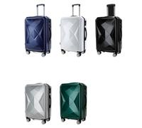 Equipaje ligero con patrón de corte diamantado: maleta spinner de ABS + PC brillante con cierre antirrobo impermeable, blanco, 22 in., One Style