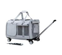 equipaje para mascotas, Transportín de viaje portátil for mascotas con dos compartimentos y ruedas, paneles de malla transpirables fuertes, perfecto for viajar/dar un paseo para viajar al aire libre(C
