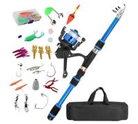 Équipement De Pêche Pour Enfant | Kit De Pêche Complet Pour | Équipement Complet Avec Sac De 19.69x5.12x5.12 PoucesEau Douce Et Salée, Garçons Et Filles