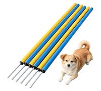Equipo Agility para Perros 6 Piezas Postes de Slalom Ajustables con Estaca | Set de s Agility Perros Para Jardín, Patio, Césped, Balcón, Terraza, , Parque, Mascotas y