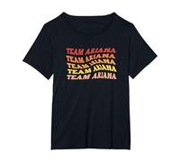 Equipo: Ariana Camiseta, Mujer Tallas Grandes, Negro, 3XL Grande