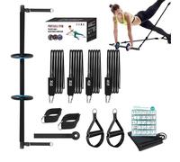 Equipo compacto de pilates | Accesorios de fitness para el hogar | Barra de entrenamiento versátil, barra de entrenamiento de fuerza, kit de entrenamiento corporal total, sistema de resistencia de