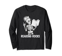 Equipo de alfabetización Vintage de Reading Rocks Messy Hair Library Manga Larga