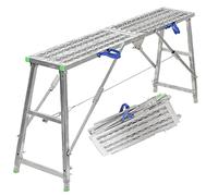 Equipo de andamio portátil, plataforma de trabajo de altura ajustable, acero galvanizado, escalera plegable resistente con escalones antideslizantes, 180 cm