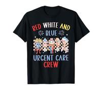 Equipo de atención de urgencia rojo blanco y azul 4 de julio Icu Nursing Camiseta