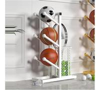 Equipo de baloncesto independiente con cestas, solución de almacenamiento deportivo para equipos de pelotas y accesorios, ideal para el garaje o el gimnasio