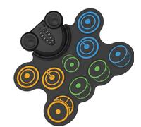 Equipo de batería electrónica plegable con alimentación USB, ideal para estudio, uso al aire libre, compatible con sonido, tambores electrónicos, regalos musicales