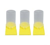Equipo de bebedor de agua de abeja, juego de 3 piezas, alimentador de agua de entrada de colmena, suministro de agua continuo, lavabo de plástico, fácil de usar, amarillo, 27 x 12 x 9 cm, esencial