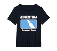 Equipo de Bebida Argentina Camiseta, Mujer Tallas Grandes, Negro, 3XL Grande