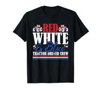 Equipo de Conductor de Tractor con Bandera de Estados Unidos, Color Rojo, Blanco y Azul Camiseta