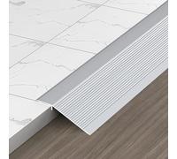 Equipo de costura de alfombra de piso, Tira de transición piso madera a baldosa, flauta reductora umbrales aluminio autoadhesiva, rampa entrada for puerta exterior(5,130cm/51 inch)